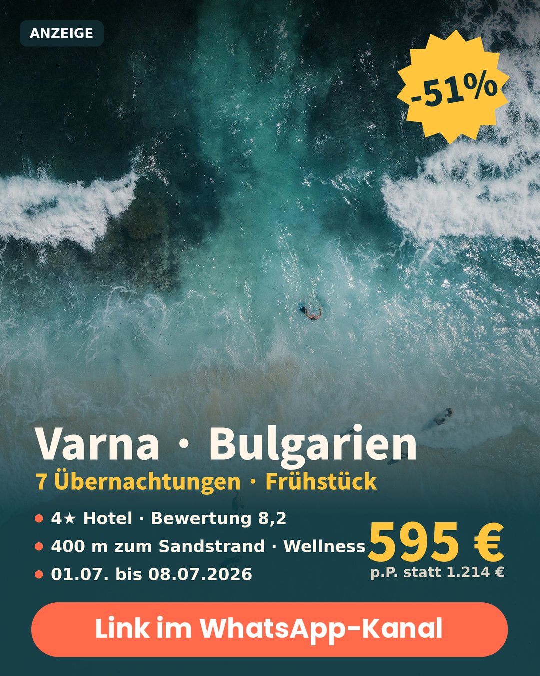Varna Deal: Badeurlaub am Goldstrand in Bulgarien, 51 Prozent Rabatt, ab 595 Euro pro Person